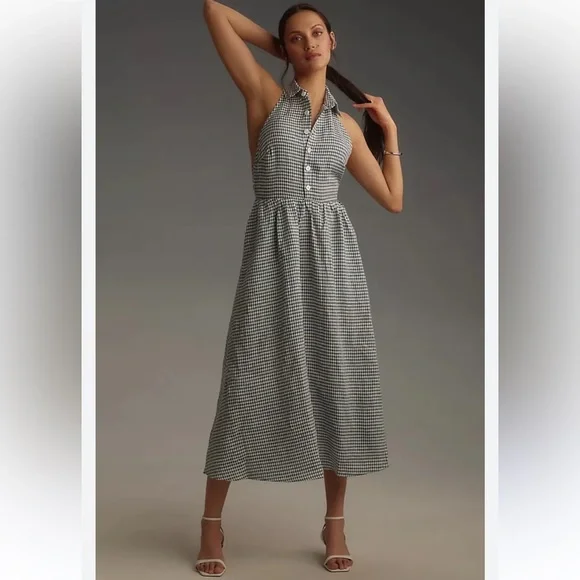 chinese dress ladies White Royal Toscana Linen Dress main image 1